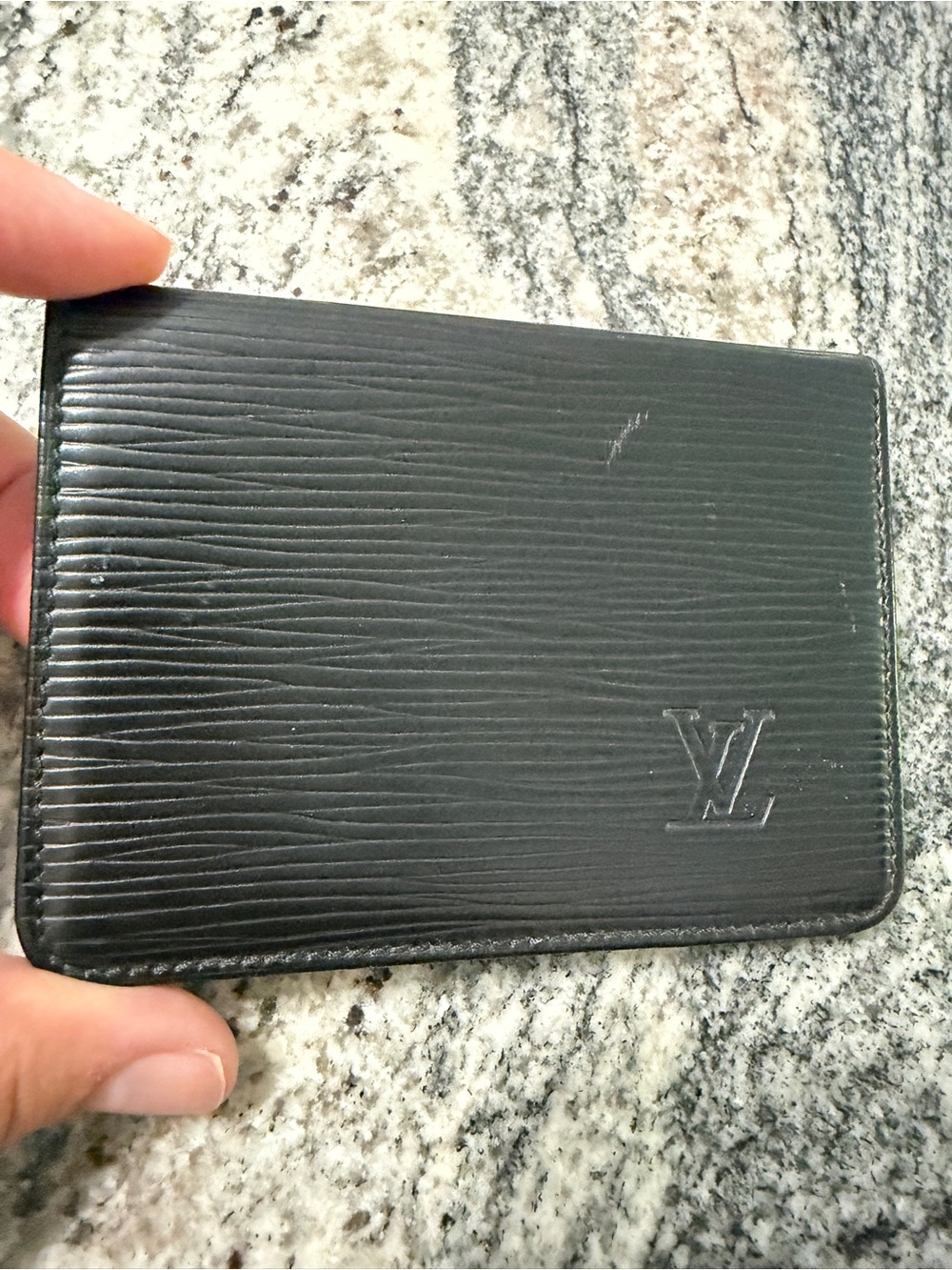 Louis Vuitton Black Epi Leather Card Sleeve